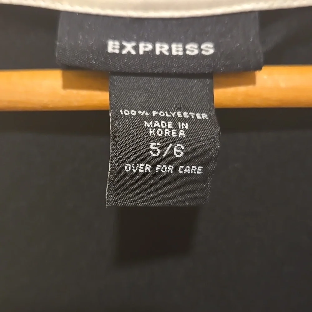 Express Black Midi Dress with Cream Accents - Picture 2 of 12